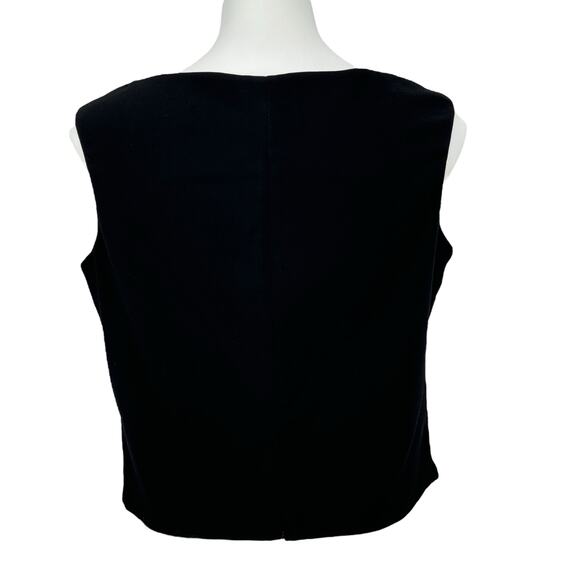 Lawrence Kurtz Sleeveless Top Black Evening SZ 12 Women's Closet Staple Back Zip - Picture 2 of 10